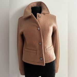 JOIE boiled wool beige crop jacket Small $495 NWT!